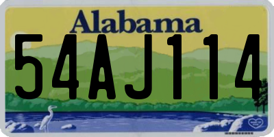AL license plate 54AJ114