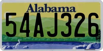AL license plate 54AJ326