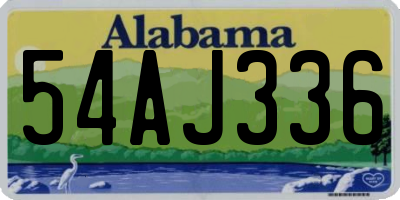 AL license plate 54AJ336