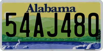 AL license plate 54AJ480