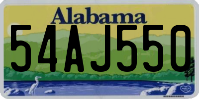 AL license plate 54AJ550