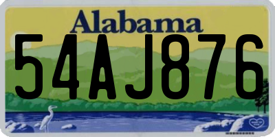 AL license plate 54AJ876
