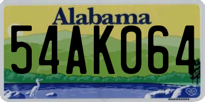 AL license plate 54AK064