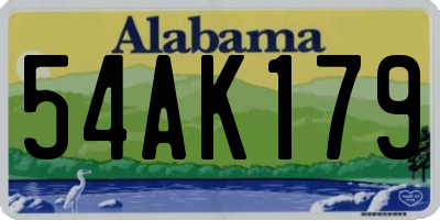 AL license plate 54AK179