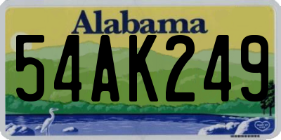 AL license plate 54AK249