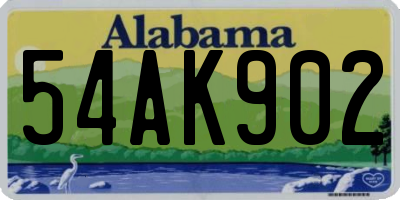 AL license plate 54AK902