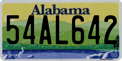 AL license plate 54AL642