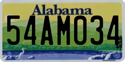 AL license plate 54AM034