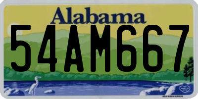 AL license plate 54AM667