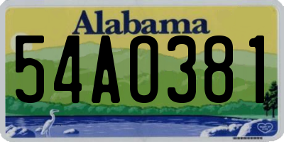 AL license plate 54AO381