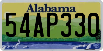 AL license plate 54AP330