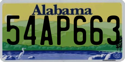 AL license plate 54AP663