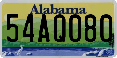 AL license plate 54AQ080