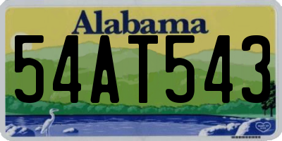 AL license plate 54AT543