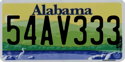 AL license plate 54AV333