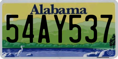 AL license plate 54AY537