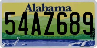 AL license plate 54AZ689
