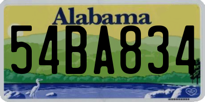 AL license plate 54BA834