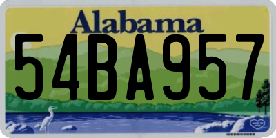 AL license plate 54BA957