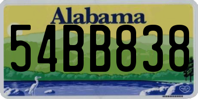 AL license plate 54BB838