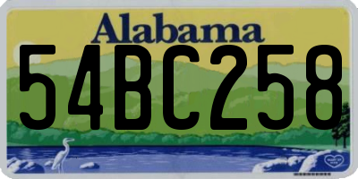 AL license plate 54BC258
