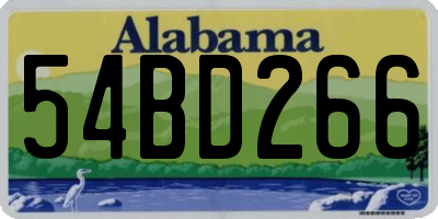 AL license plate 54BD266