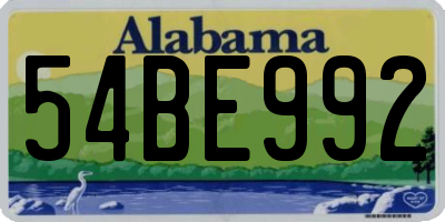 AL license plate 54BE992