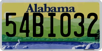 AL license plate 54BI032