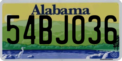 AL license plate 54BJ036