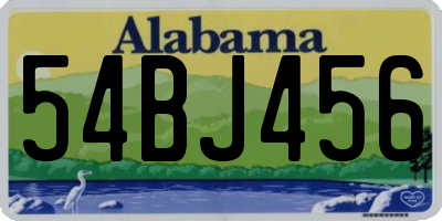 AL license plate 54BJ456