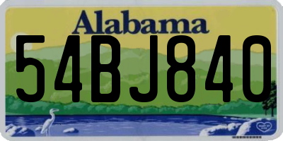 AL license plate 54BJ840