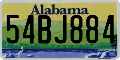 AL license plate 54BJ884