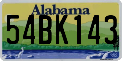AL license plate 54BK143