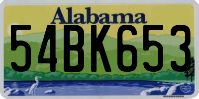 AL license plate 54BK653