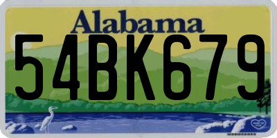 AL license plate 54BK679