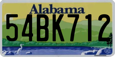 AL license plate 54BK712