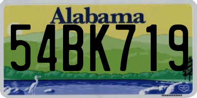 AL license plate 54BK719