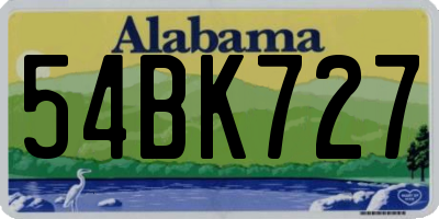 AL license plate 54BK727
