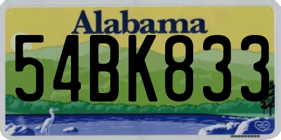 AL license plate 54BK833