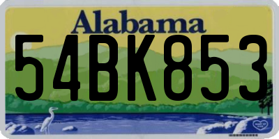 AL license plate 54BK853