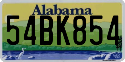 AL license plate 54BK854