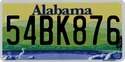 AL license plate 54BK876