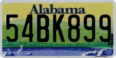 AL license plate 54BK899