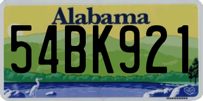 AL license plate 54BK921