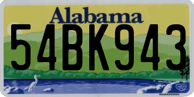 AL license plate 54BK943
