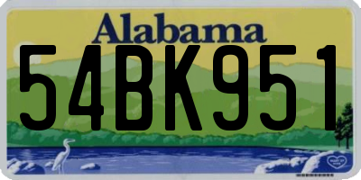 AL license plate 54BK951