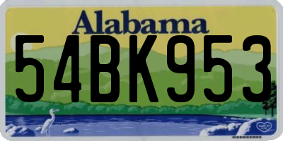 AL license plate 54BK953