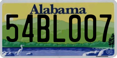 AL license plate 54BL007