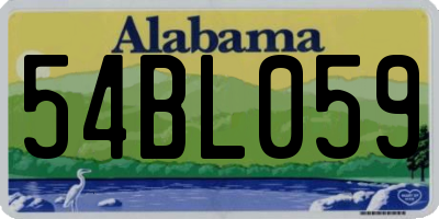 AL license plate 54BL059