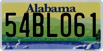 AL license plate 54BL061